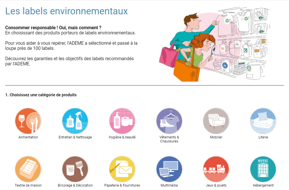 page ADEME labels environnementaux