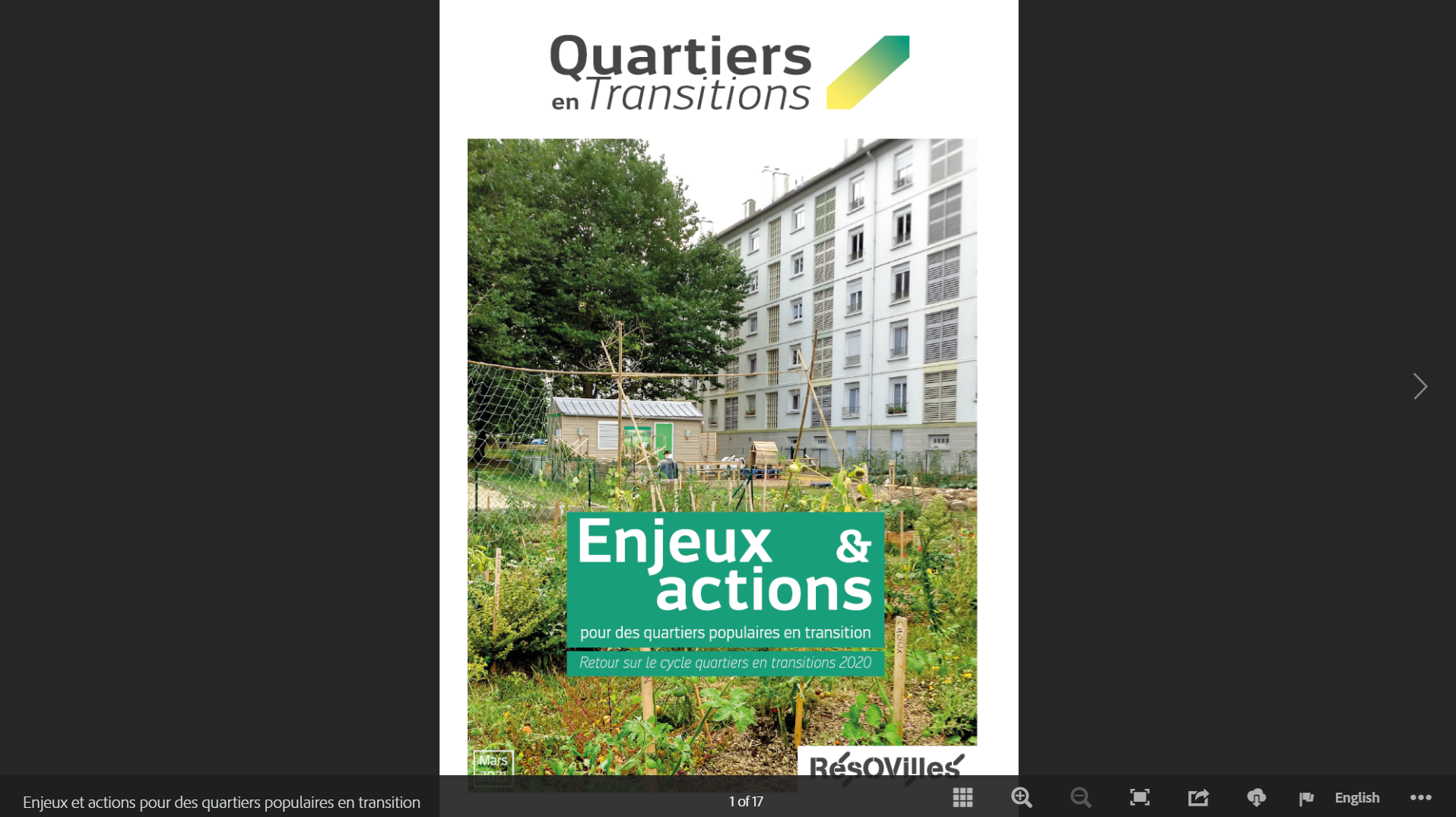 couverture publication quartiers en transition